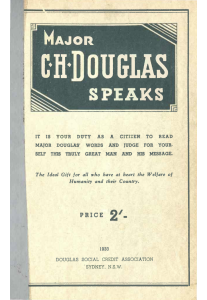 Major C.H. Douglas Speaks